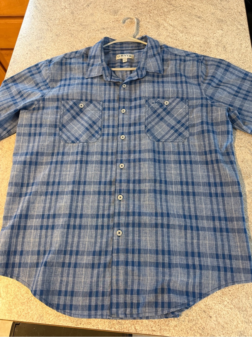 Orvis Blue Plaid Lightweight Button-Down Shirt